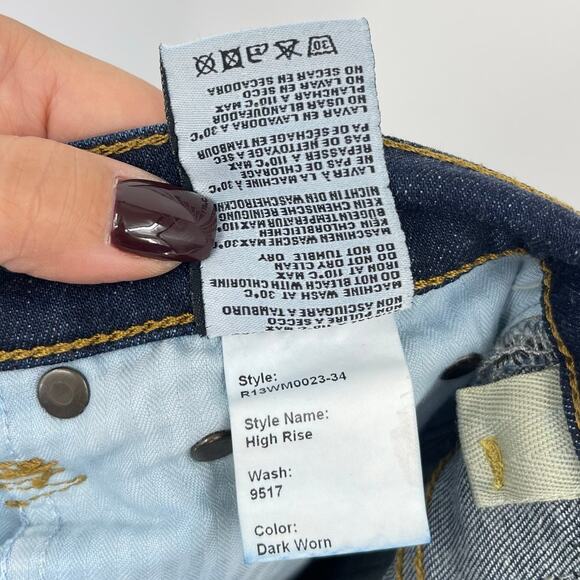 R13 | High Rise Skinny Jeans Dark Worn Wash 25 Indie Sleaze Grunge - Picture 13 of 16